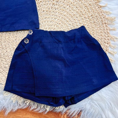 Conj. Blusa Chic e Short - Marinho